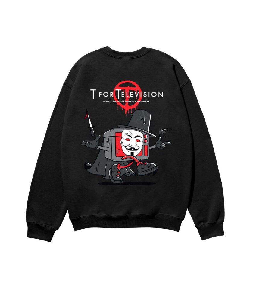 T for Television Heavyweight Organic Sweatshirt Sand - Image 4