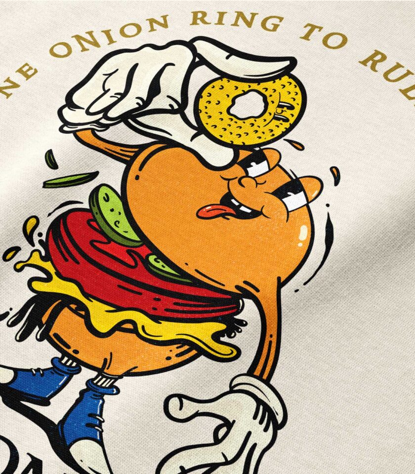 The Lord of the Onion Rings Heavyweight Organic Hoodie - Image 3