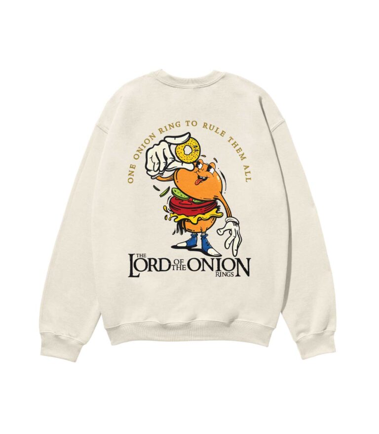 The Lord of the Onion Rings Heavyweight Organic Sweatshirt Sand