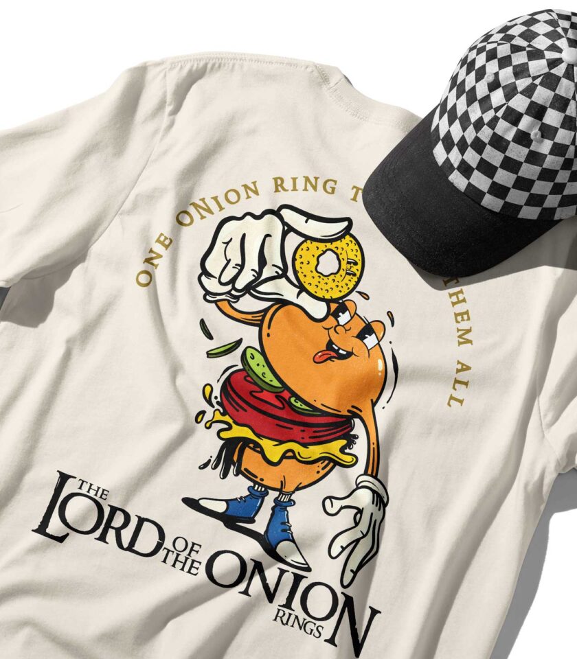 The Lord of the Onion Rings Organic Heavyweight T-Shirt - Image 3