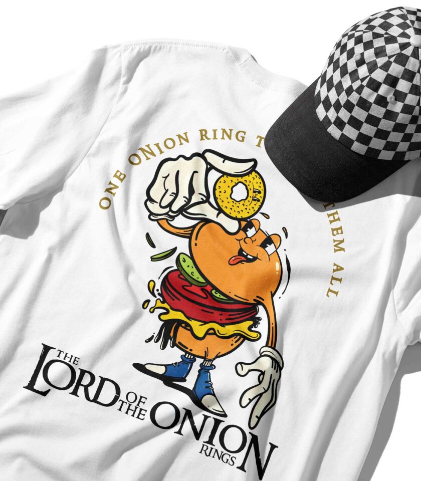 The Lord of the Onion Rings Organic Heavyweight T-Shirt - Image 6