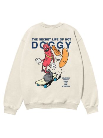 The Secret Life of Hot Doggy Heavyweight Organic Sweatshirt Sand