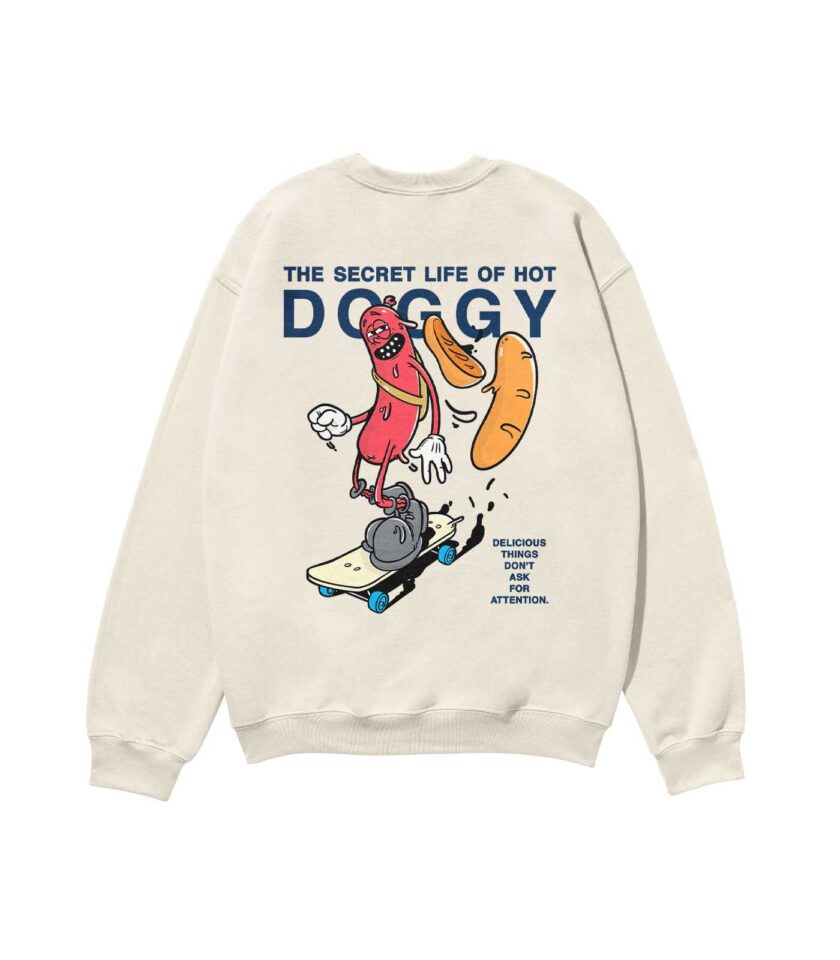 The Secret Life of Hot Doggy Heavyweight Organic Sweatshirt Sand