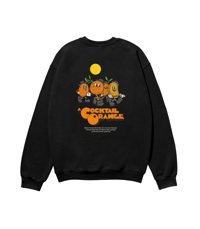 A Cocktail Orange Heavyweight Organic Sweatshirt Black