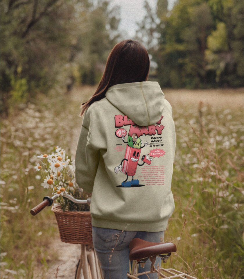 Bloody Mary Heavyweight Organic Hoodie Stone - Image 5