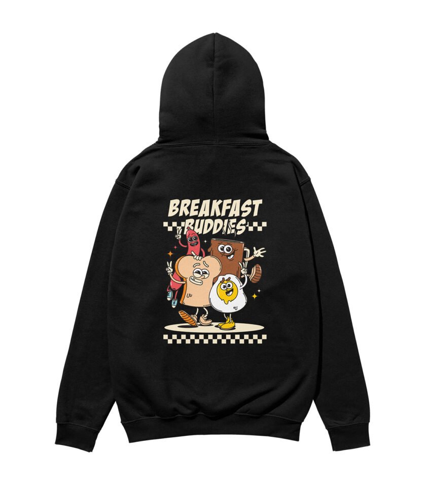 Breakfast Buddies Heavyweight Organic Hoodie Black