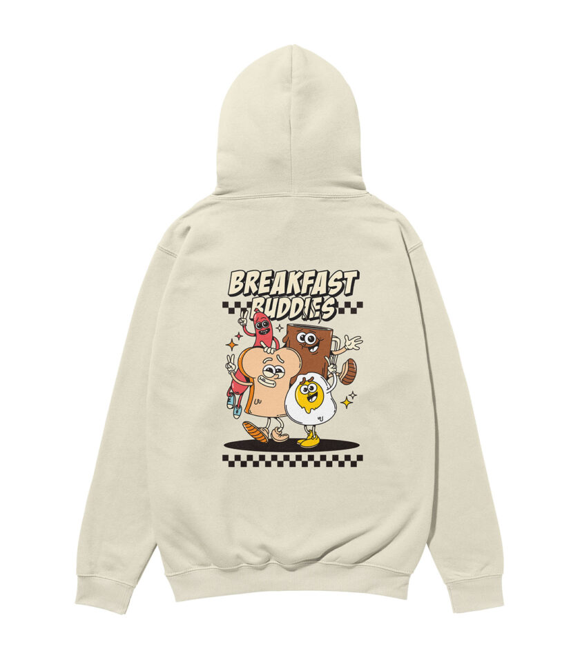 Breakfast Buddies Heavyweight Organic Hoodie Stone