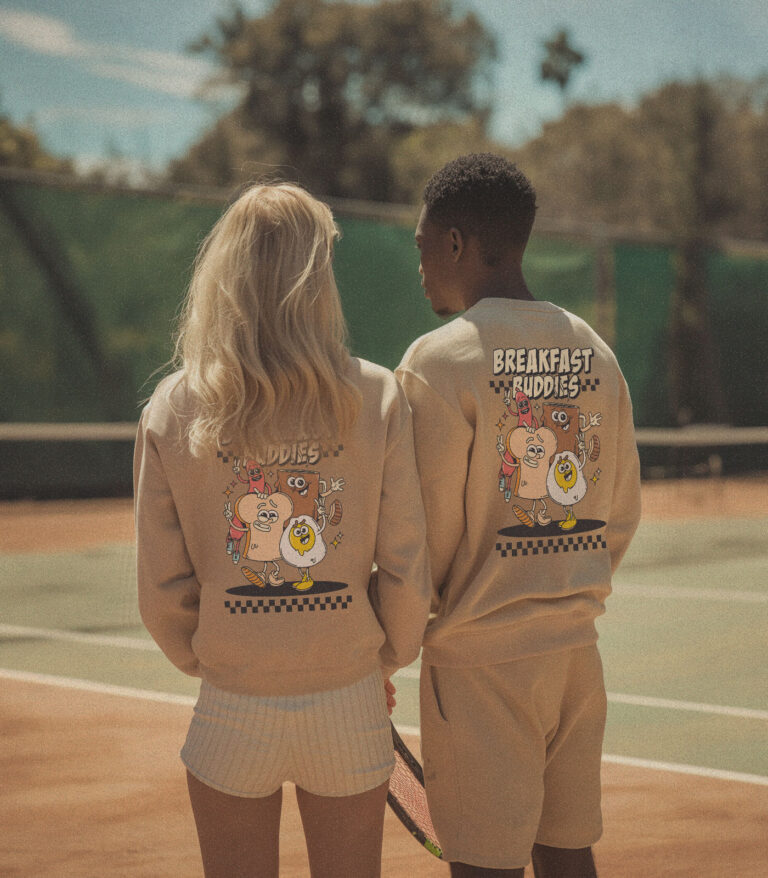 Breakfast Buddies Heavyweight Organic Sweatshirt Sand