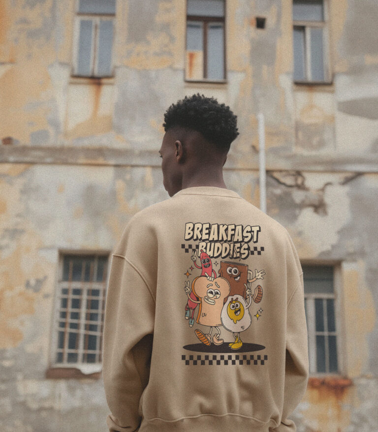 Breakfast Buddies Heavyweight Organic Sweatshirt Sand