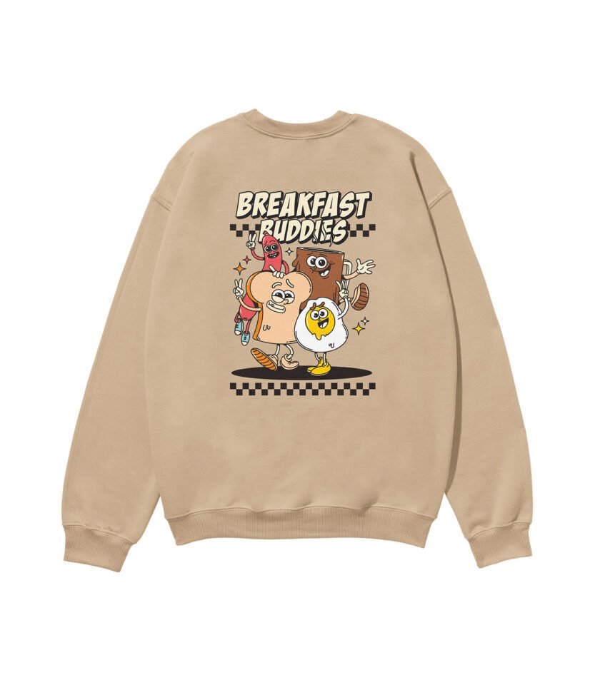 Breakfast Buddies Heavyweight Organic Sweatshirt Sand