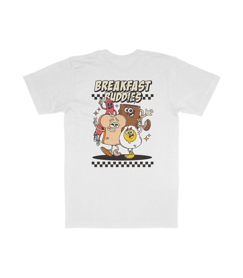 Breakfast Buddies Organic Heavyweight T-Shirt White