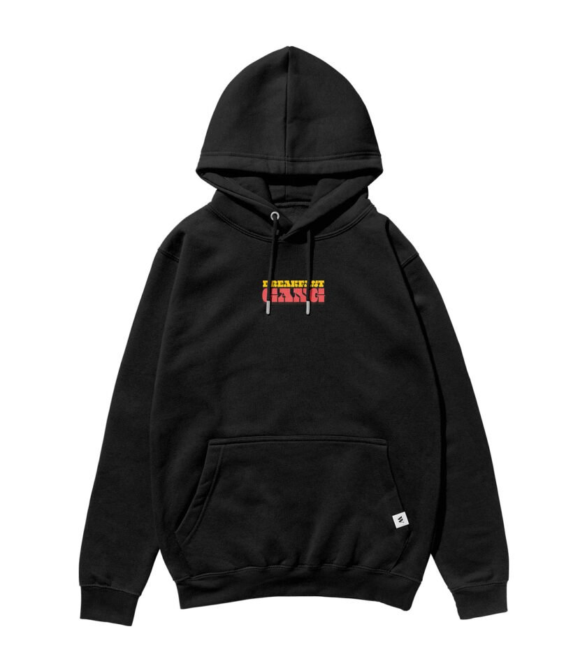 Breakfast Gang Heavyweight Organic Hoodie Black - Image 2