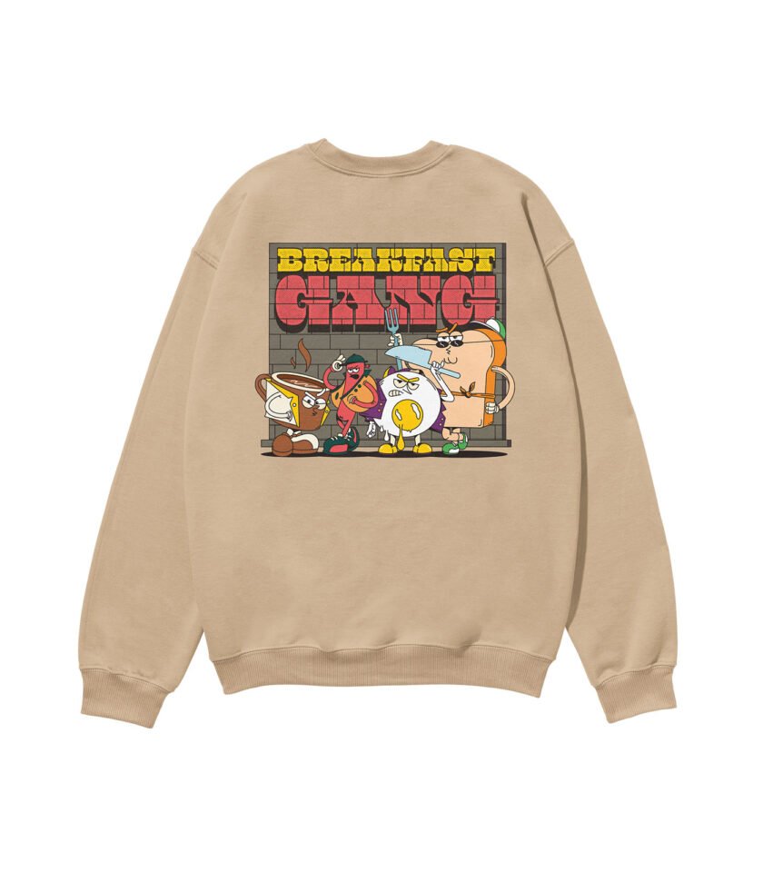 Breakfast Gang Heavyweight Organic Sweatshirt Sand