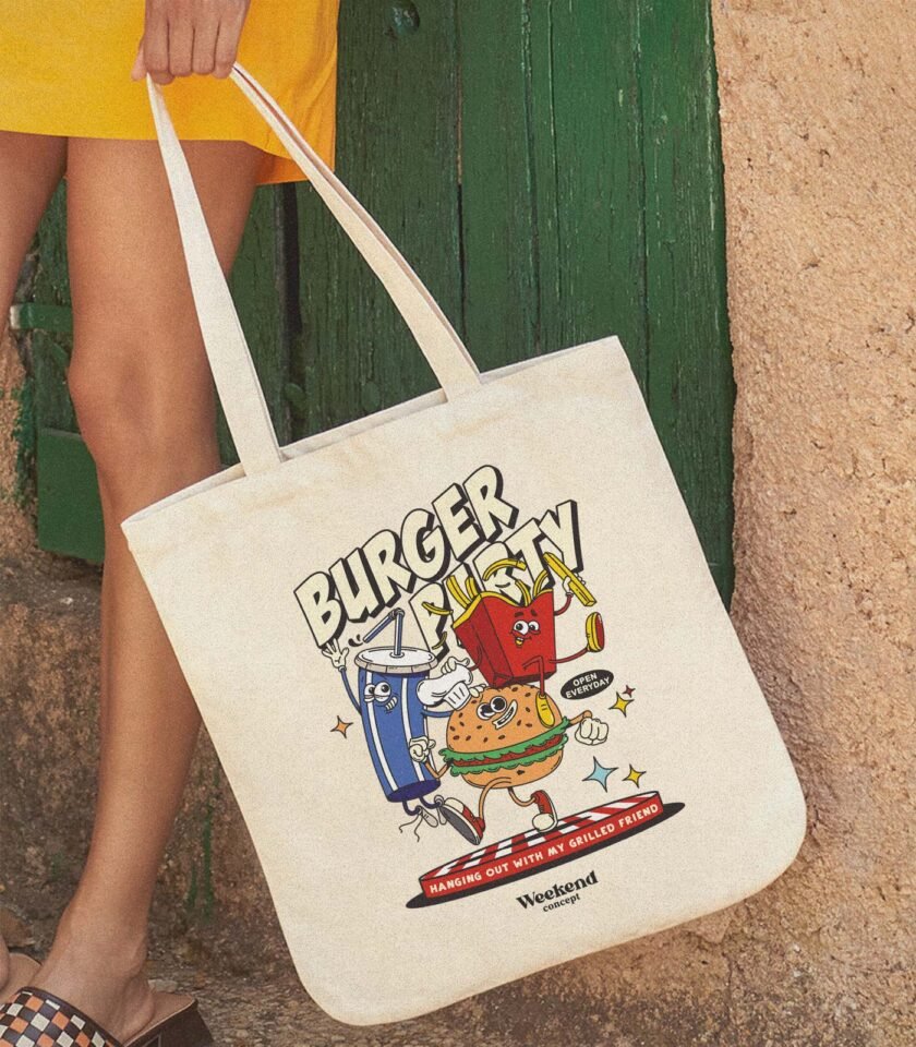 Burger Party Organic Spring Tote Bag - Image 2