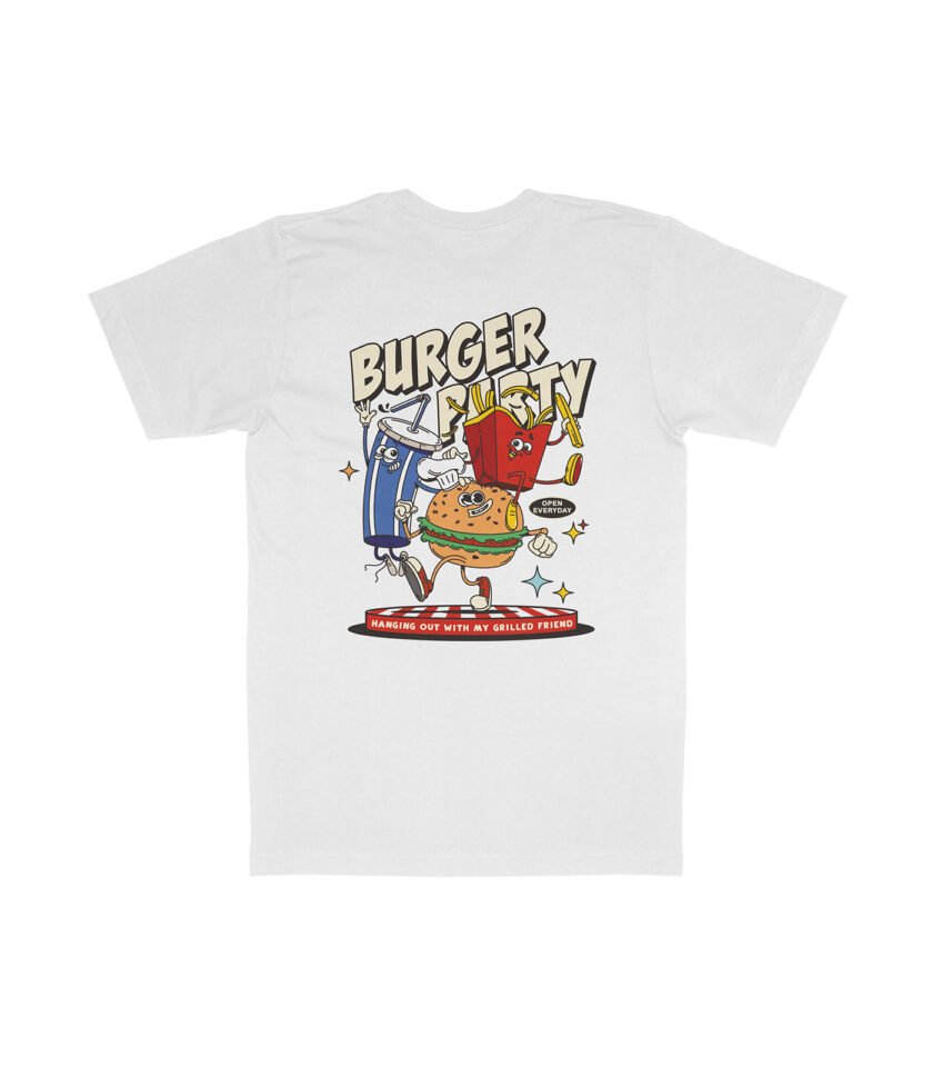 Burger Party Organic Heavyweight T-Shirt White