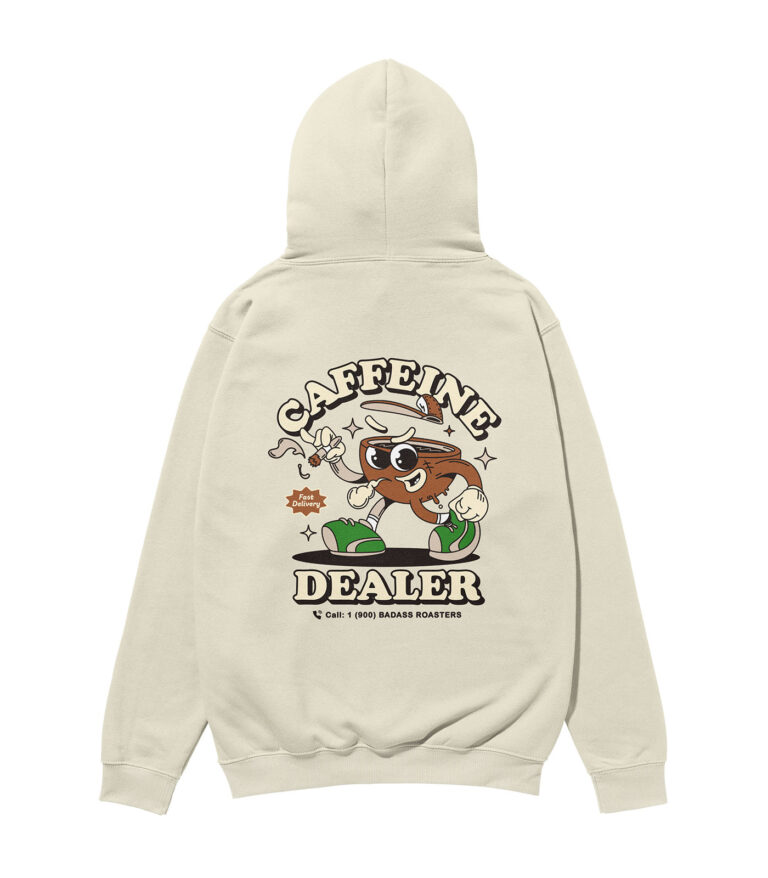 Caffeine Dealer Heavyweight Organic Hoodie Stone