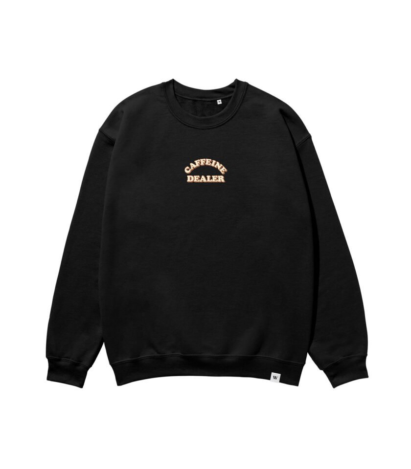 Caffeine Dealer Heavyweight Organic Sweatshirt Black - Image 2