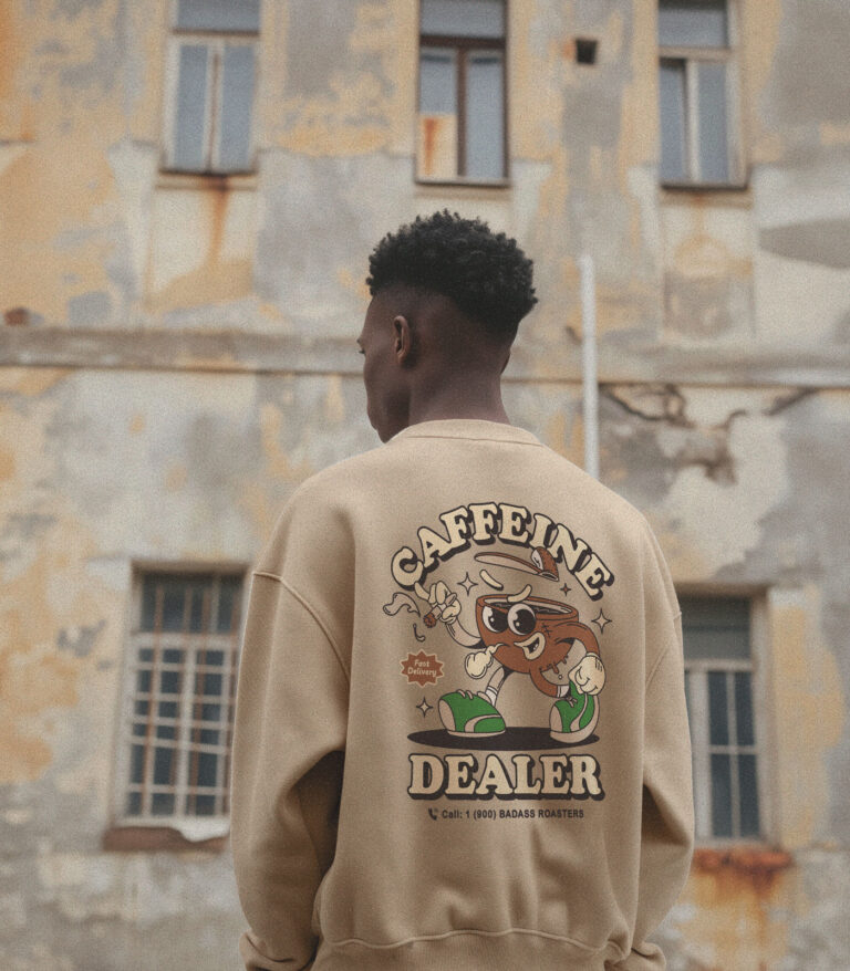 Caffeine Dealer Heavyweight Organic Sweatshirt Sand