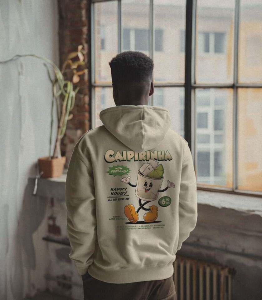 Caipirinha Heavyweight Organic Hoodie Stone - Image 4