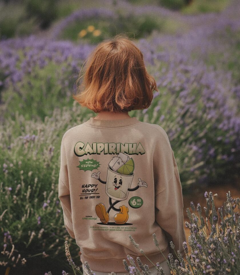 Caipirinha Heavyweight Organic Sweatshirt Sand - Image 5