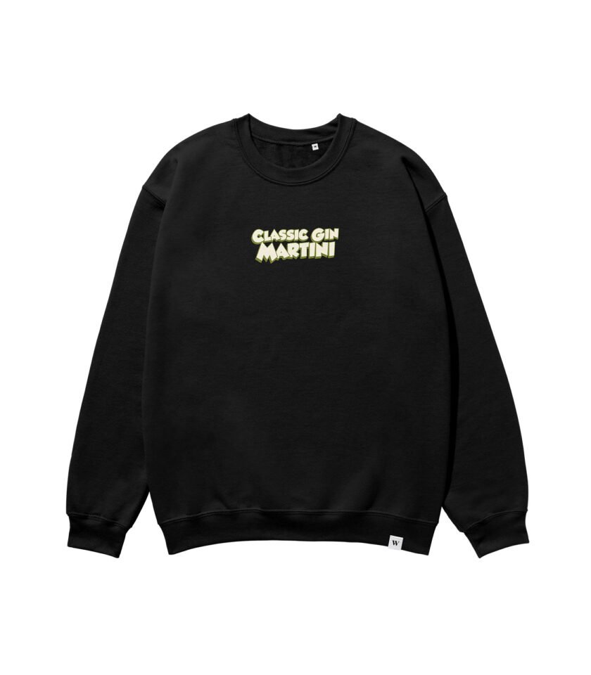 Classic Gin Martini Heavyweight Organic Sweatshirt Black - Image 2