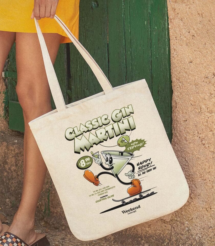 Classic Gin Martini Organic Spring Tote Bag - Image 2