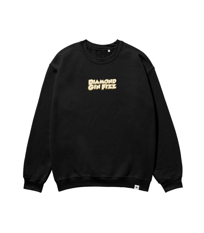 Diamond Gin Fizz Heavyweight Organic Sweatshirt Black - Image 2