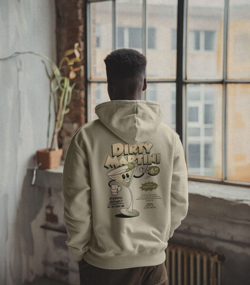 Dirty Martini Heavyweight Organic Hoodie Stone - Image 4