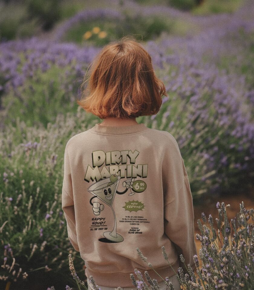 Dirty Martini Heavyweight Organic Sweatshirt Sand - Image 5