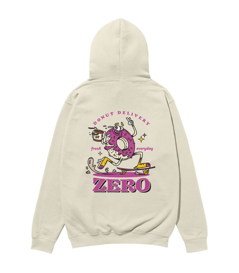 Donut Delivery Heavyweight Organic Hoodie Stone