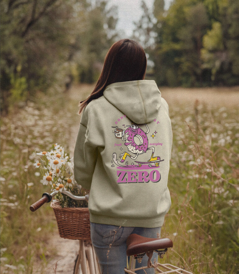 Donut Delivery Heavyweight Organic Hoodie Stone