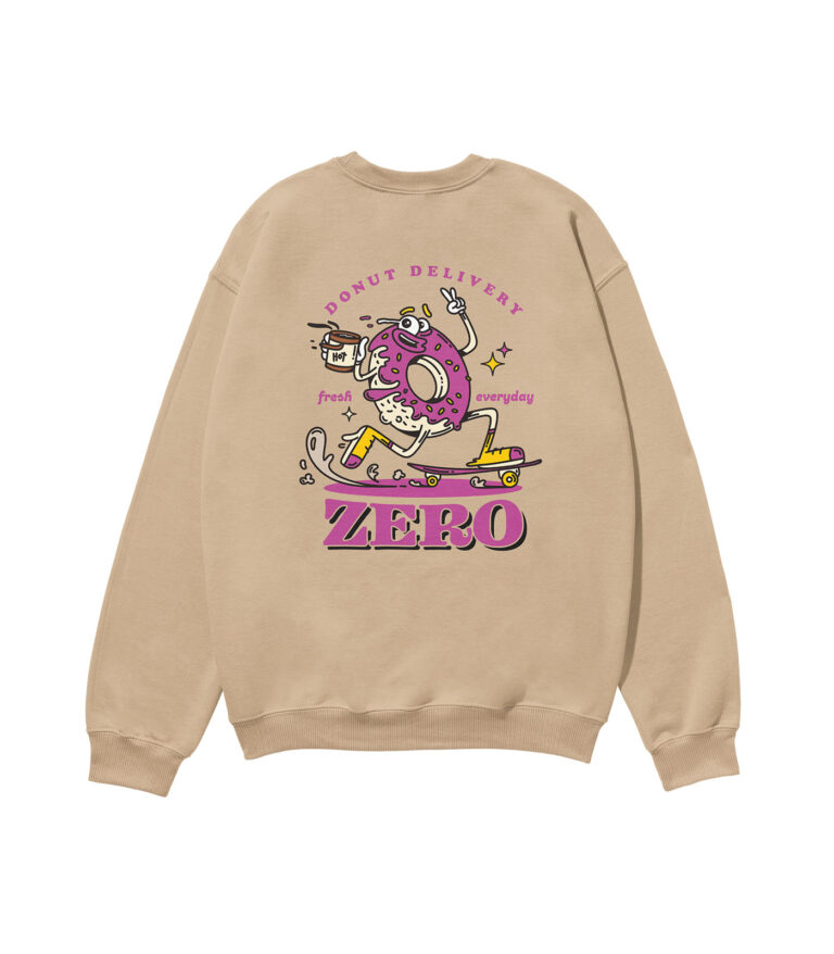 Donut Delivery Heavyweight Organic Sweatshirt Sand