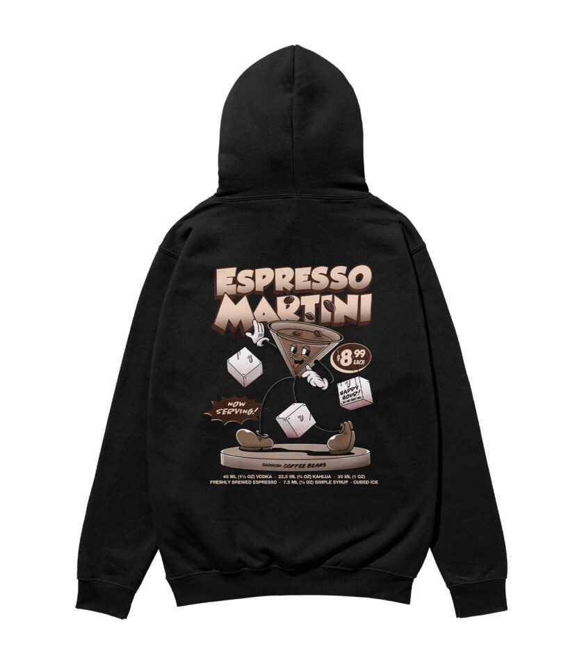 Espresso Martini Heavyweight Organic Hoodie Black