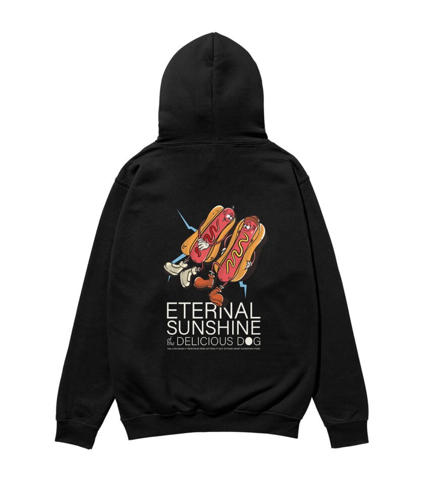 Eternal Sunshine of the Delicious Dog Heavyweight Organic Hoodie Black