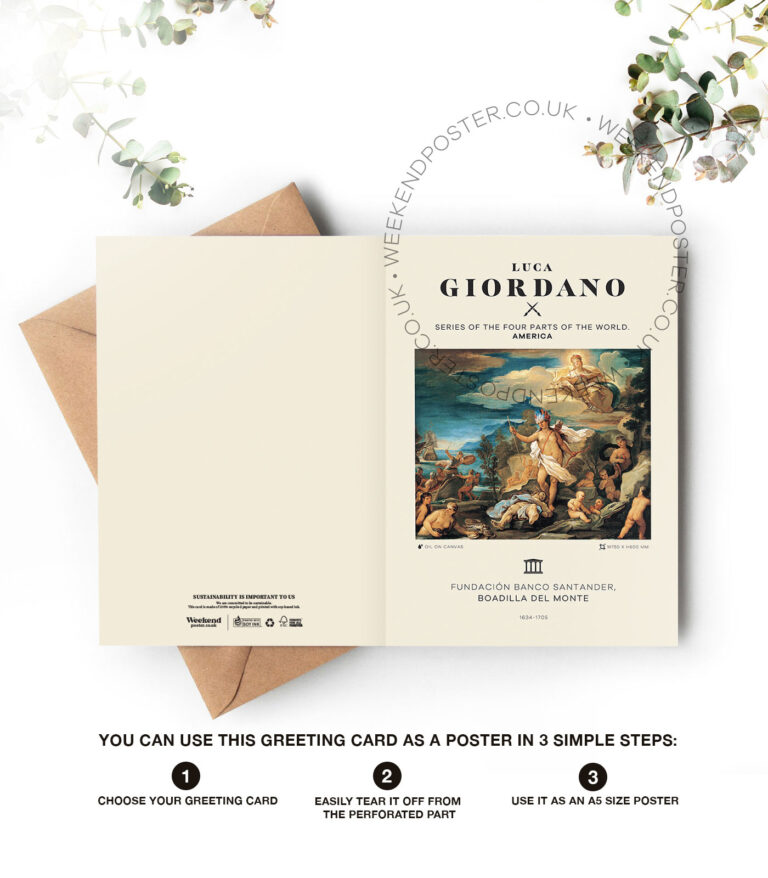 Luca Giordano Series of the Four Parts of the World America greeting card