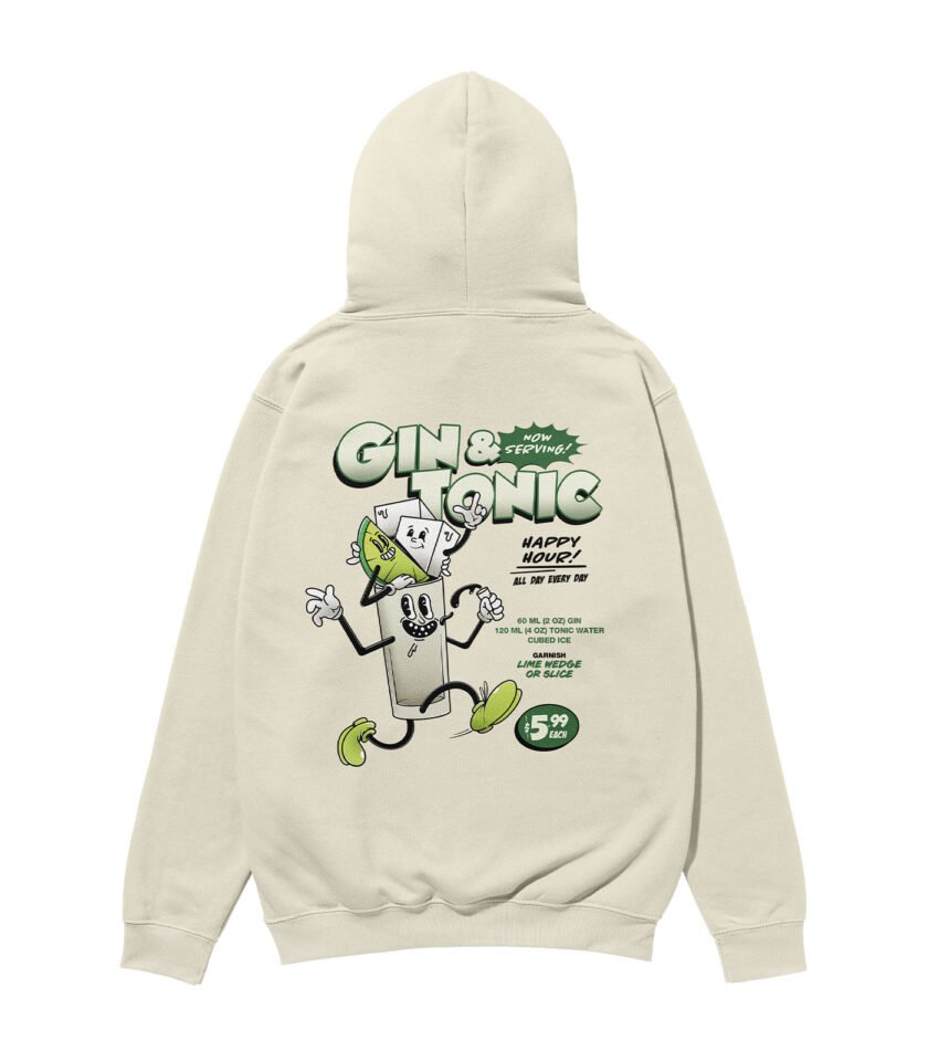 Gin & Tonic Heavyweight Organic Hoodie Stone