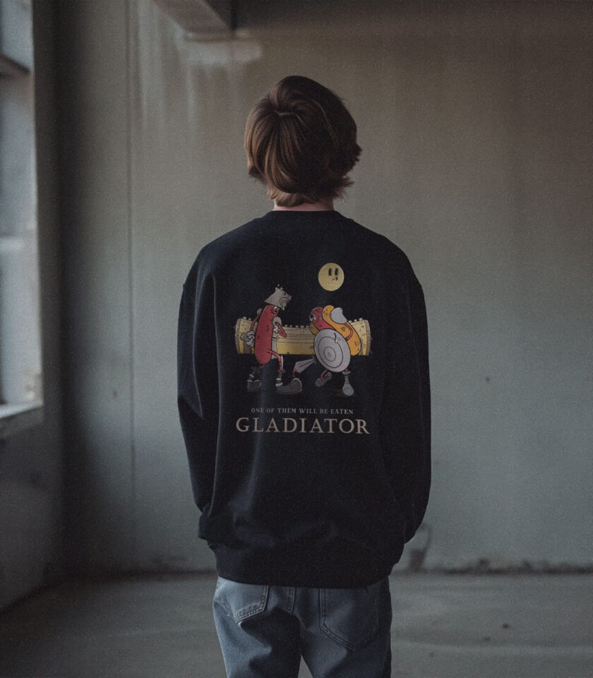 Gladiator Heavyweight Organic Sweatshirt Black - Image 4