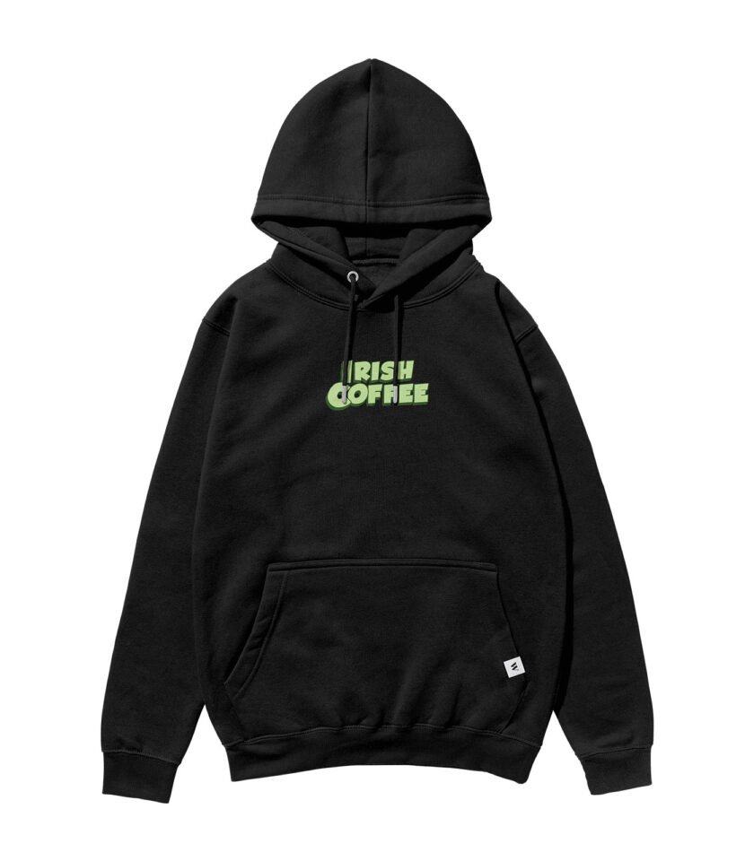 Irish Coffee Heavyweight Organic Hoodie Black - Image 2