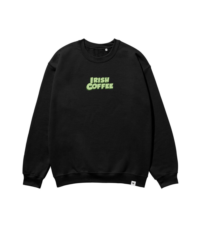 Irish Coffee Heavyweight Organic Sweatshirt Black - Image 2