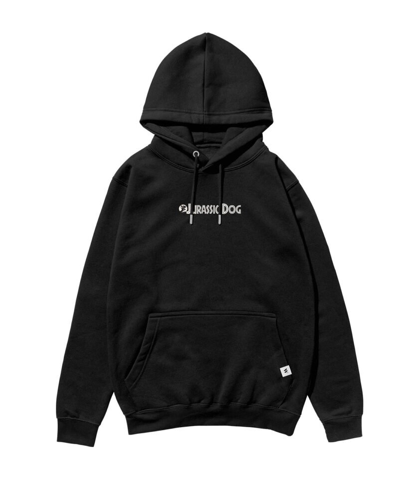 Jurassic Dog Heavyweight Organic Hoodie Black - Image 2