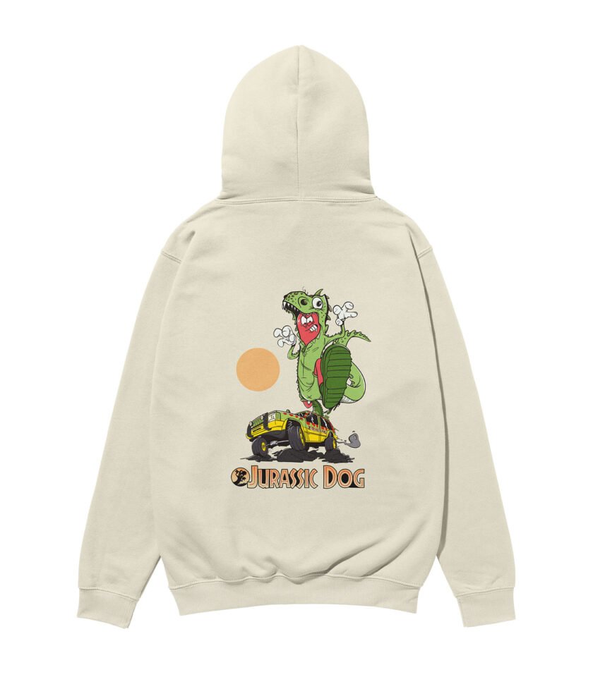 Jurassic Dog Heavyweight Organic Hoodie Stone