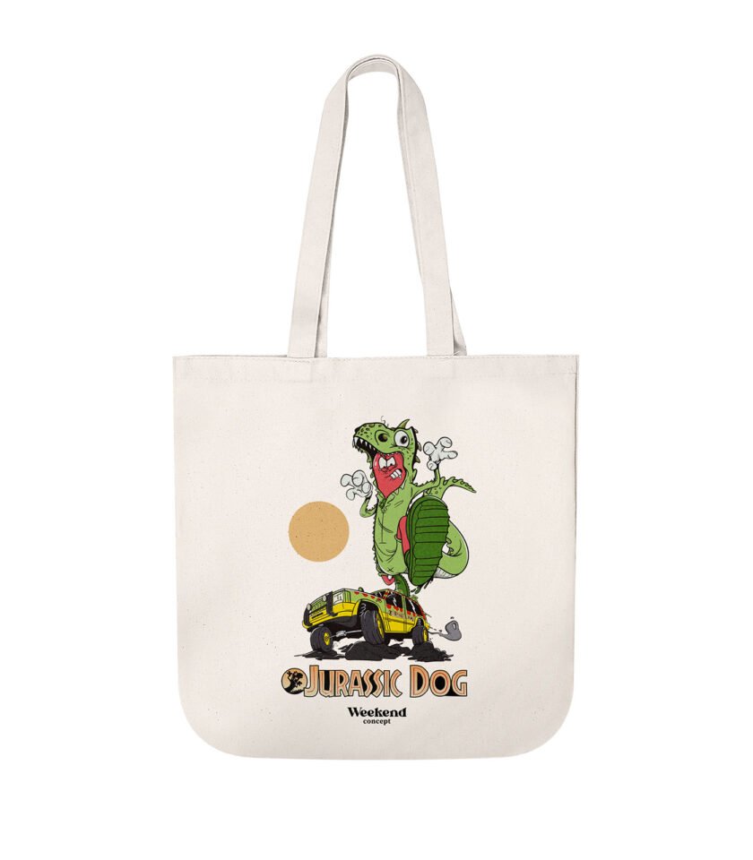 Jurassic Dog Organic Spring Tote Bag