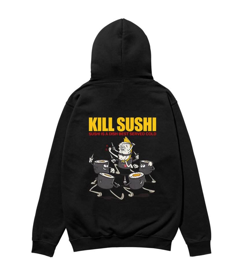 Kill Sushi Heavyweight Organic Hoodie Black