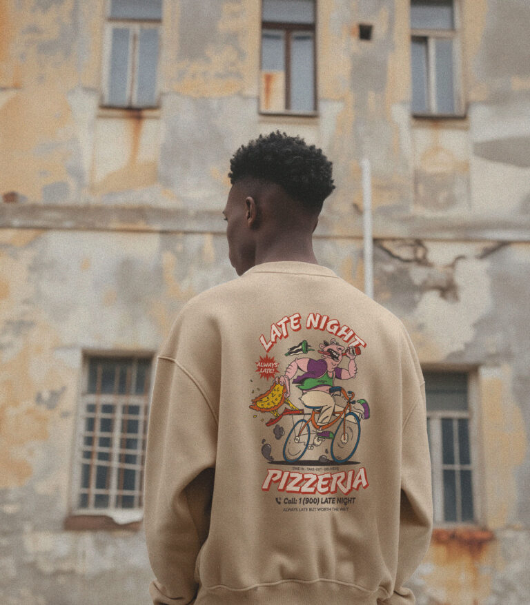 Late Night Pizzeria Heavyweight Organic Sweatshirt Sand