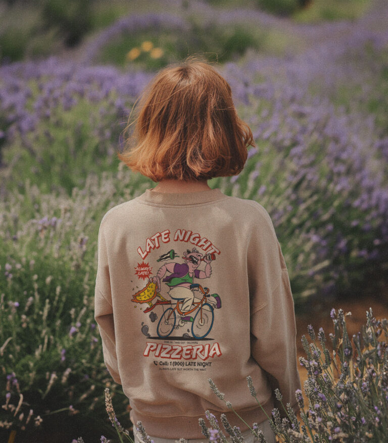 Late Night Pizzeria Heavyweight Organic Sweatshirt Sand