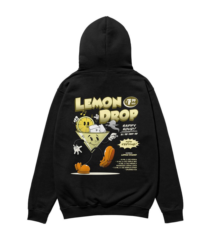 Lemon Drop Heavyweight Organic Hoodie Black