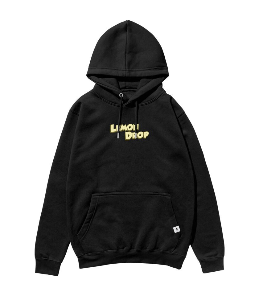 Lemon Drop Heavyweight Organic Hoodie Black - Image 2