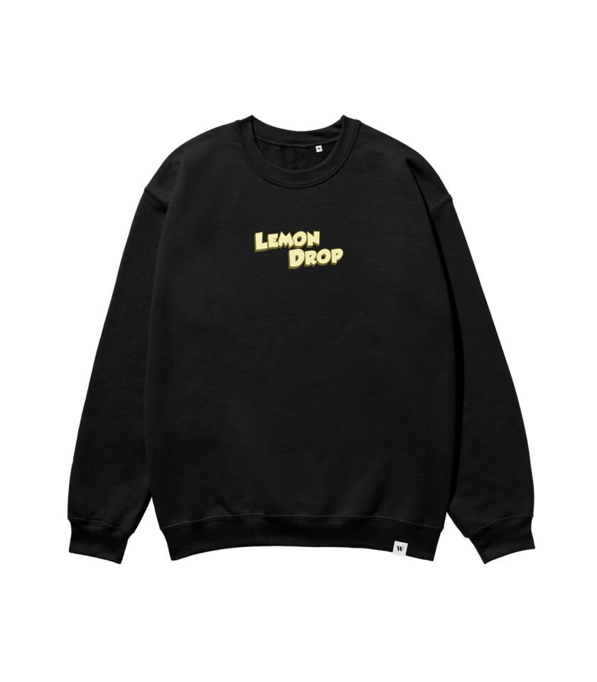 Lemon Drop Heavyweight Organic Sweatshirt Black - Image 2