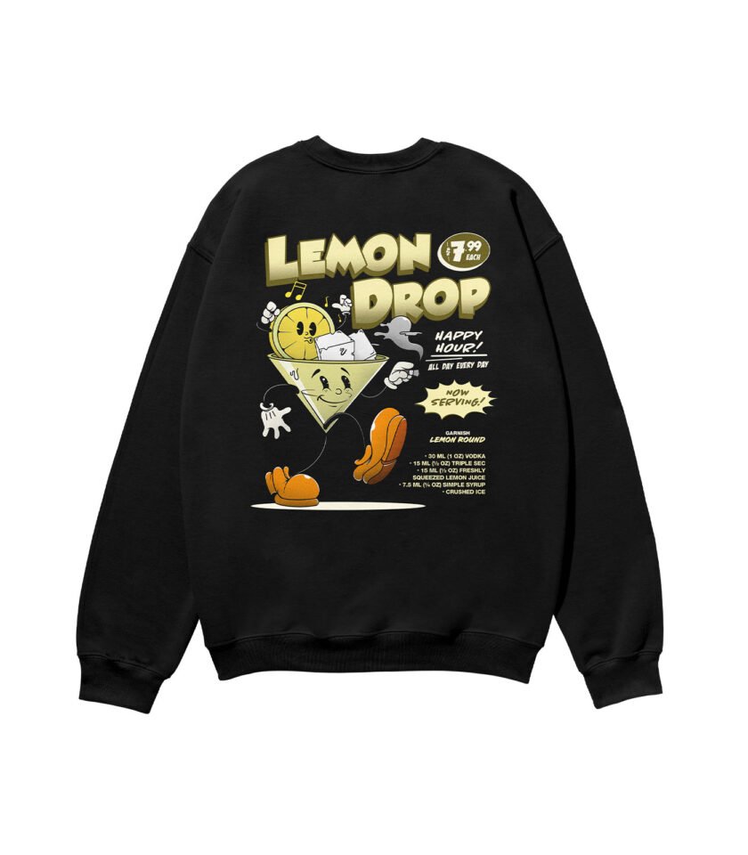 Lemon Drop Heavyweight Organic Sweatshirt Black