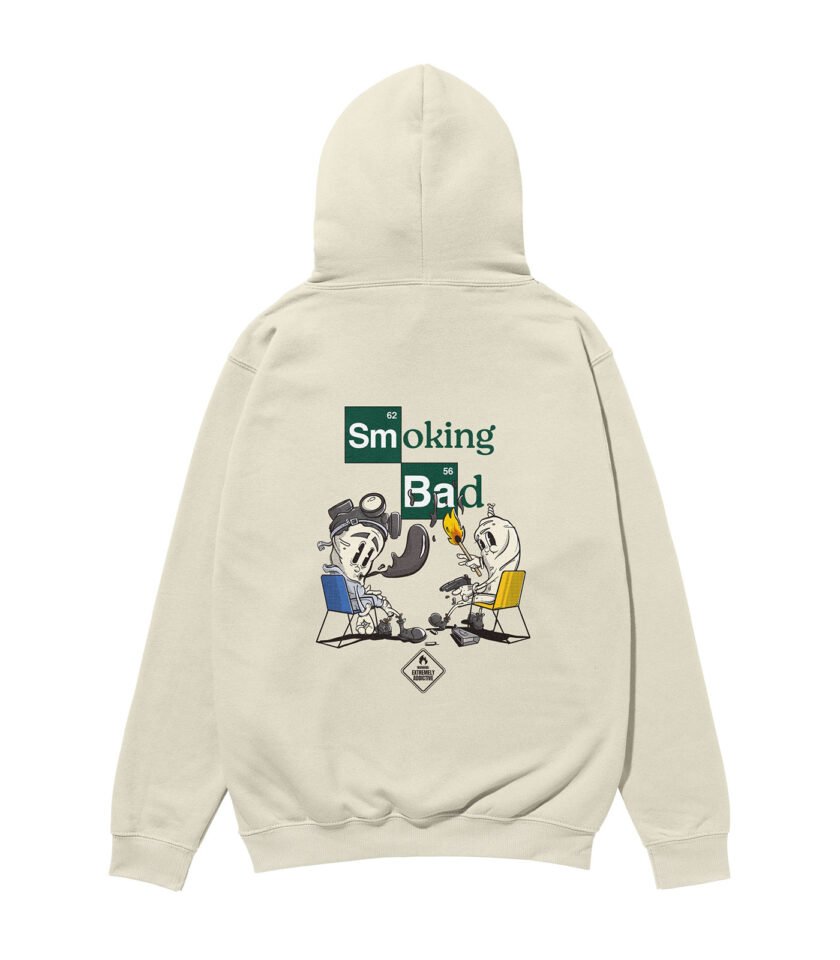 Smoking Bad Heavyweight Organic Hoodie Stone